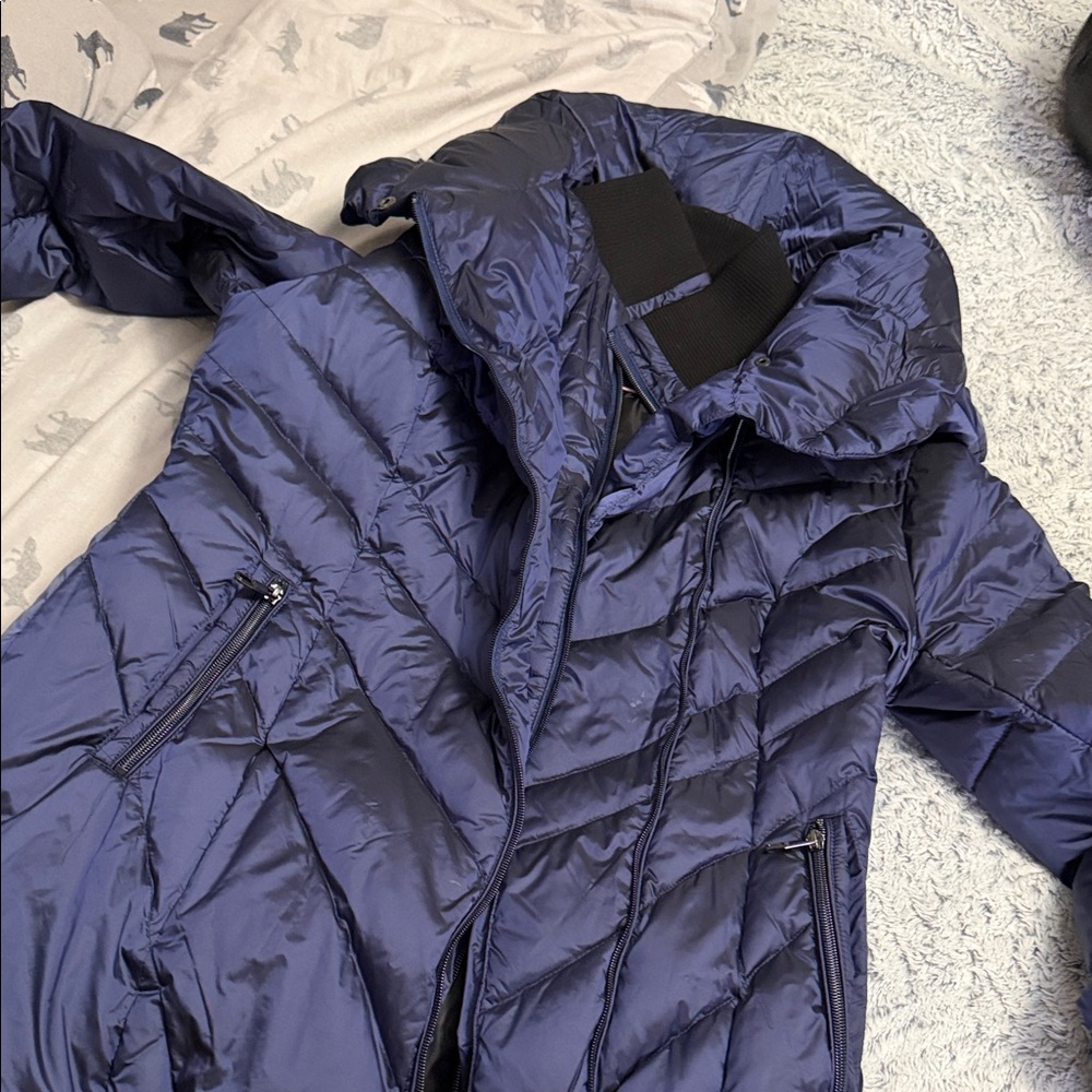 Steven By Steve Madden Blue Puffer Jacket